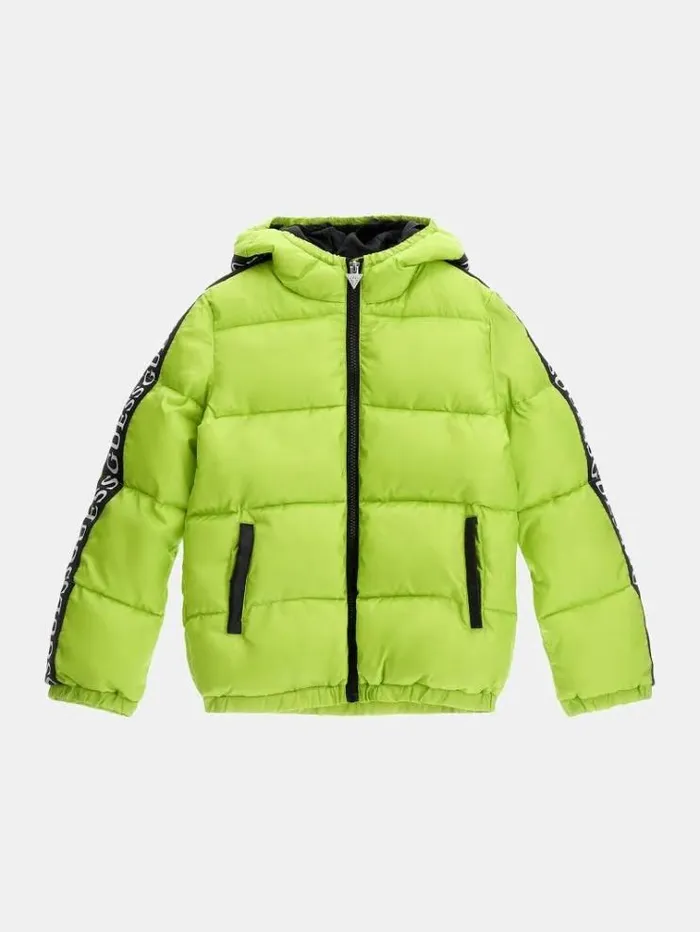 Kids Logo Band Puffer Green Guess Coats And Jackets