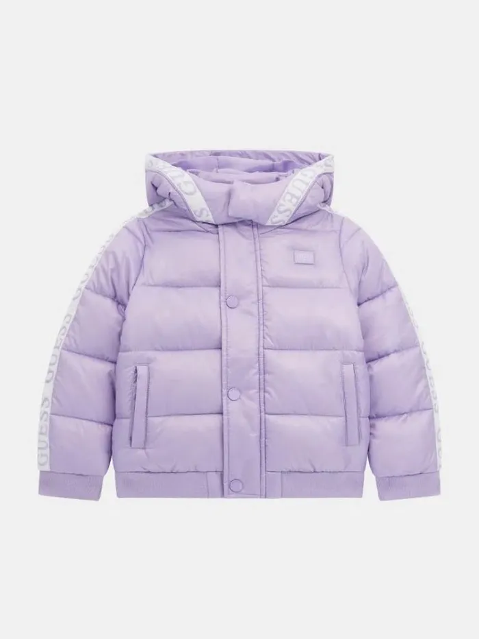 Kids Logo Band Puffer Lilac Guess Coats And Jackets
