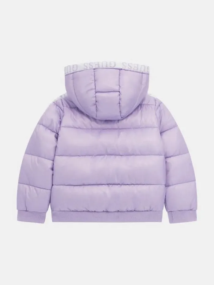 Kids Logo Band Puffer Lilac Guess Coats And Jackets