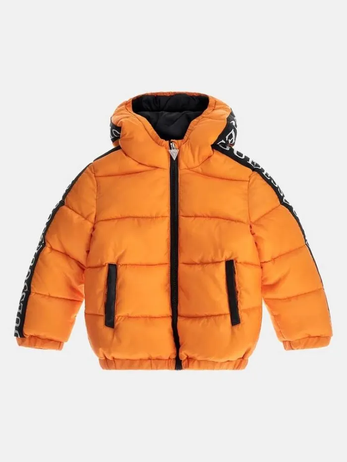 Kids Logo Band Puffer Orange Guess Coats And Jackets