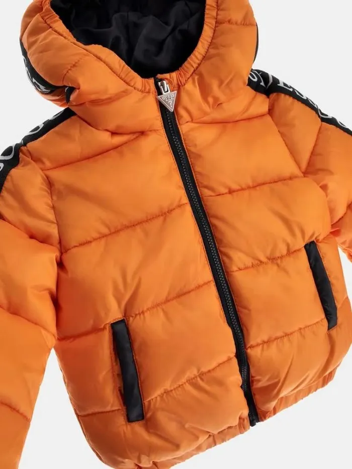 Kids Logo Band Puffer Orange Guess Coats And Jackets
