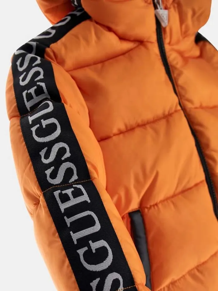 Kids Logo Band Puffer Orange Guess Coats And Jackets