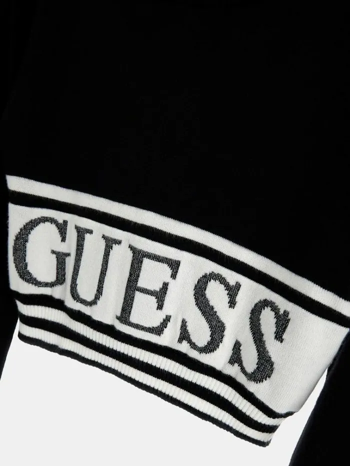 Kids Logo Crop Sweater Black Guess Knitwear And Sweatshirts