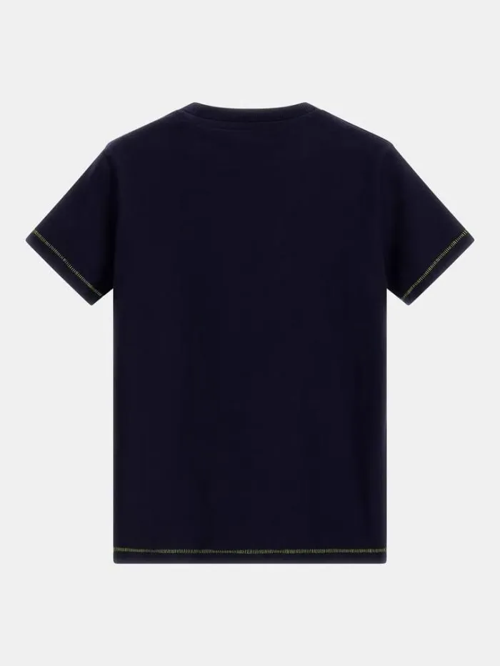 Kids Logo Embroidery Tshirt Blue Guess Tops And Tshirts