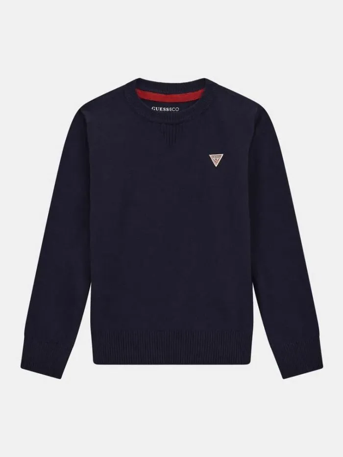Kids Logo Label Sweater Dark Blue Guess Knitwear And Sweatshirts