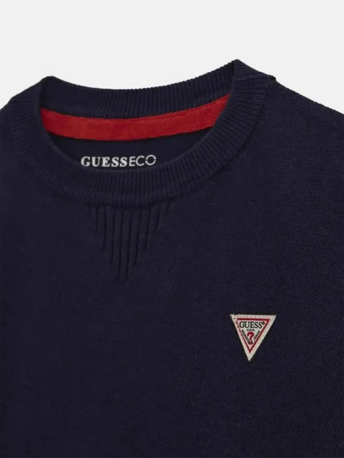 Kids Logo Label Sweater Dark Blue Guess Knitwear And Sweatshirts