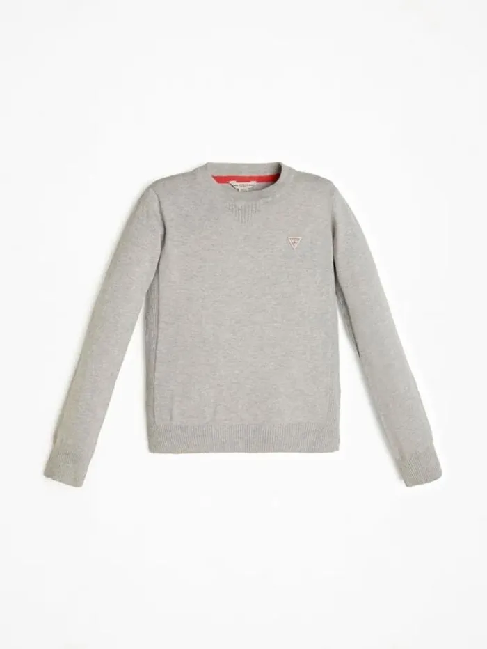 Kids Logo Label Sweater Grey Guess Knitwear And Sweatshirts