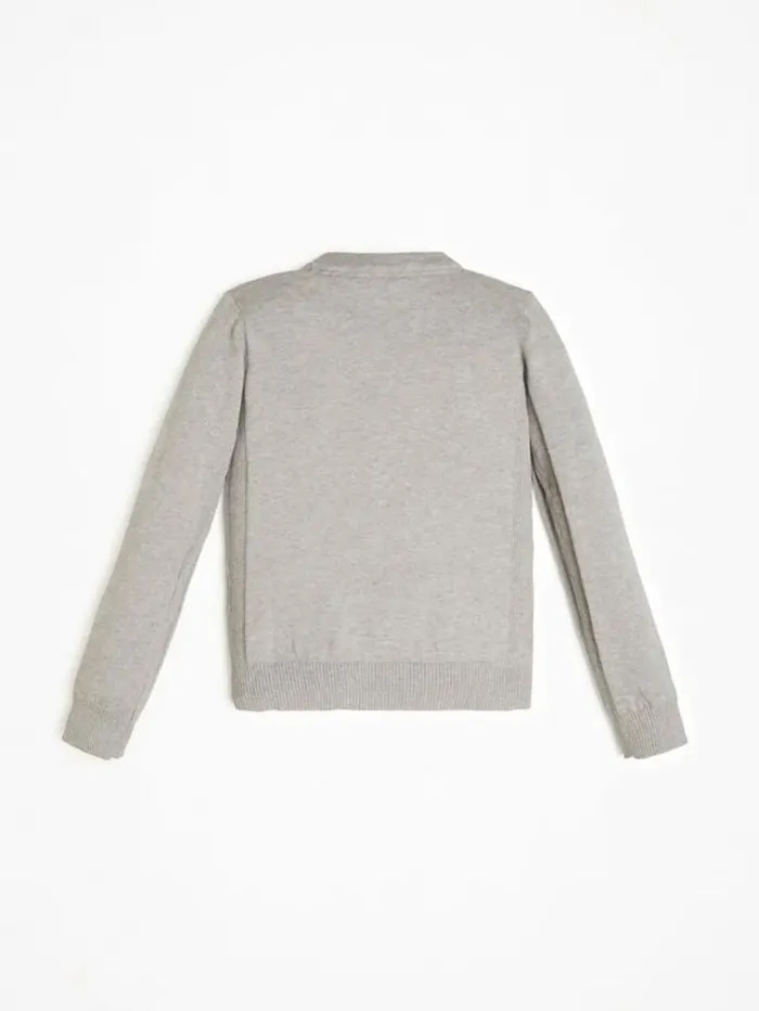 Kids Logo Label Sweater Grey Guess Knitwear And Sweatshirts