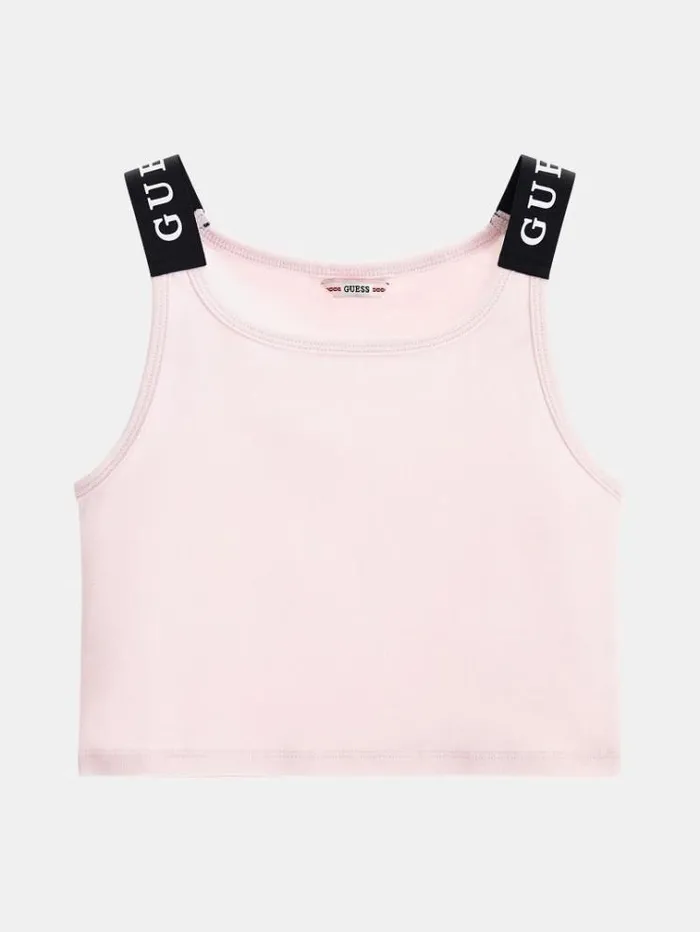 Kids Logo Print Straps Active Bra Pink Guess Tops And Tshirts