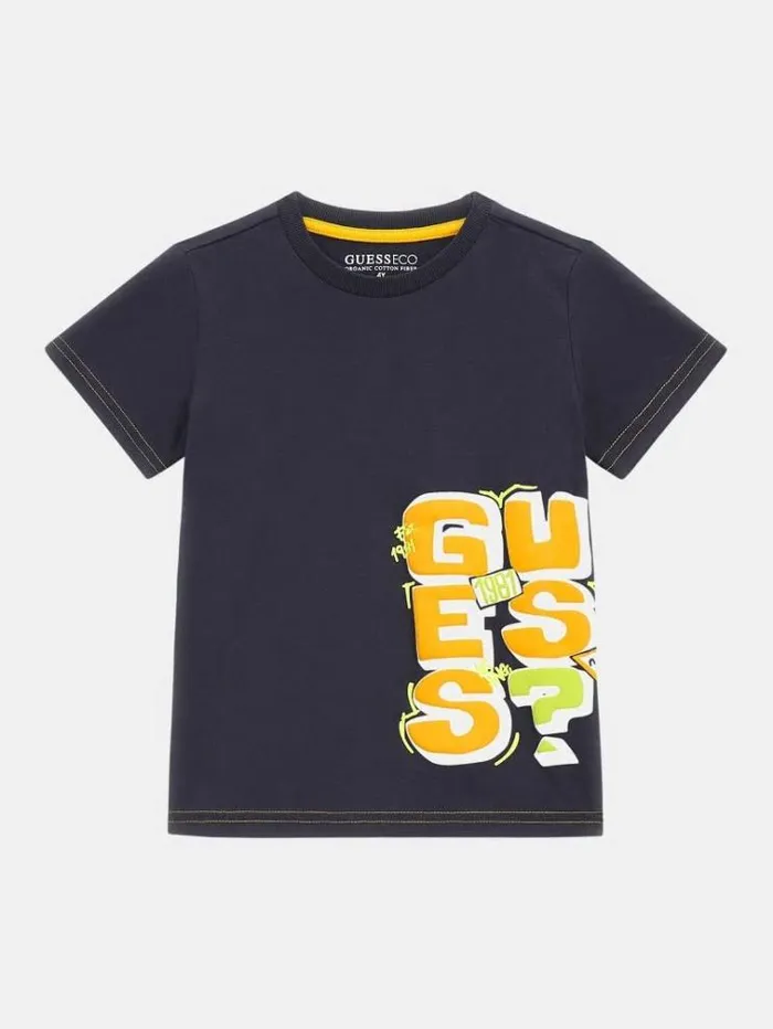Kids Logo Print Tshirt Blue Guess Tops And Tshirts