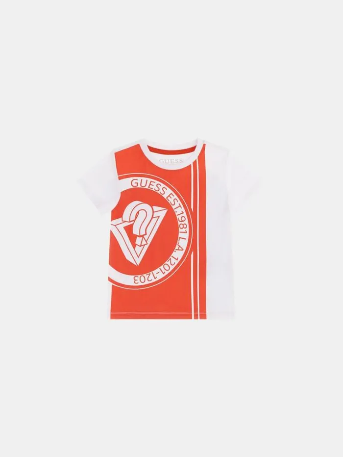 Kids Logo Print Tshirt White Guess Tops And Tshirts