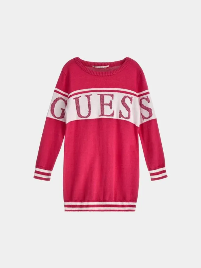 Kids Logo Sweater Dress Fuchsia Guess Dresses