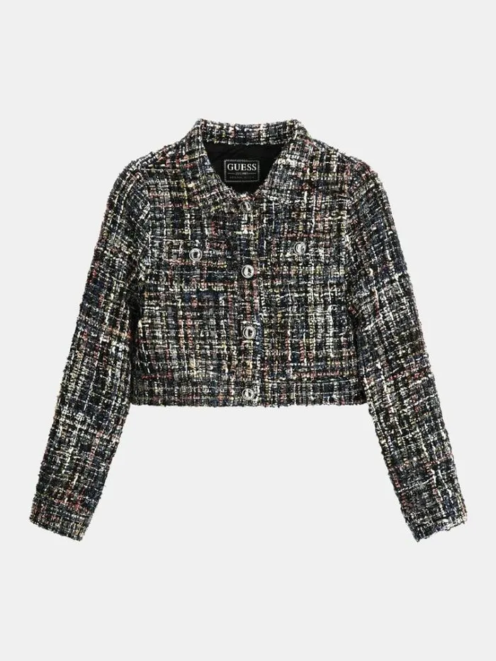 Kids Lurex Tweed Blazer Black Guess Coats And Jackets