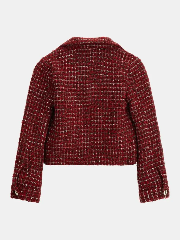 Kids Lurex Tweed Blazer Red Guess Coats And Jackets