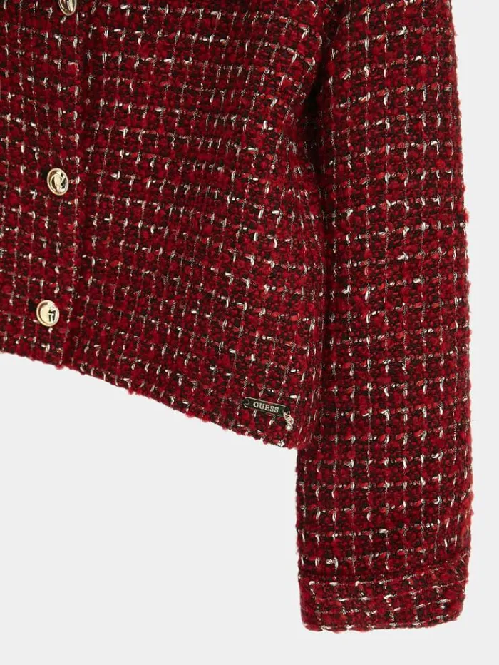 Kids Lurex Tweed Blazer Red Guess Coats And Jackets