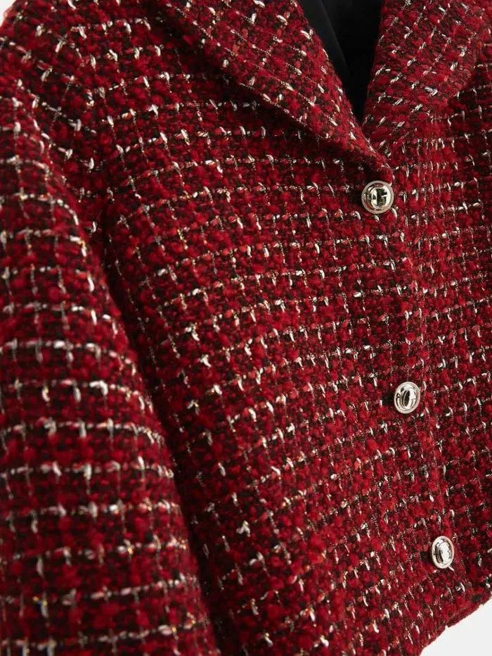 Kids Lurex Tweed Blazer Red Guess Coats And Jackets
