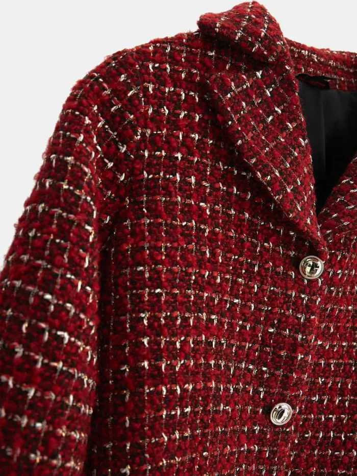 Kids Lurex Tweed Blazer Red Guess Coats And Jackets
