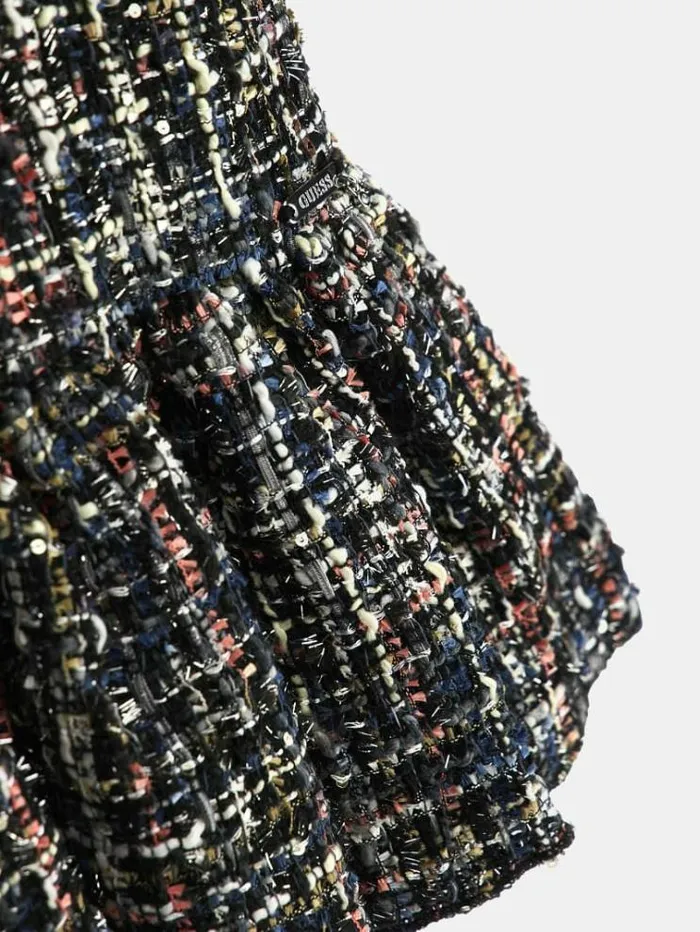Kids Lurex Tweed Fit And Flare Dress Black Guess Dresses