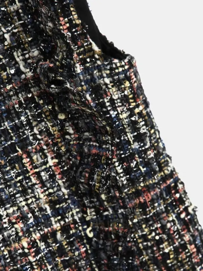 Kids Lurex Tweed Fit And Flare Dress Black Guess Dresses