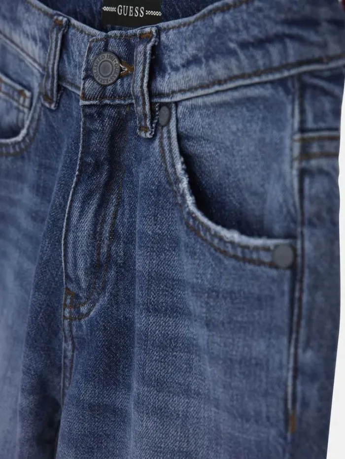Kids Mid Rise Relaxed Denim Pant Blue Guess Trousers