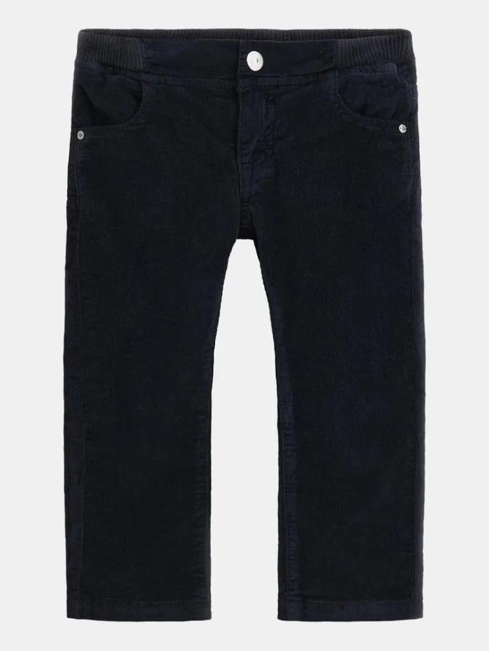 Kids Mid Rise Straight Corduroy Pant Blue Guess Trousers