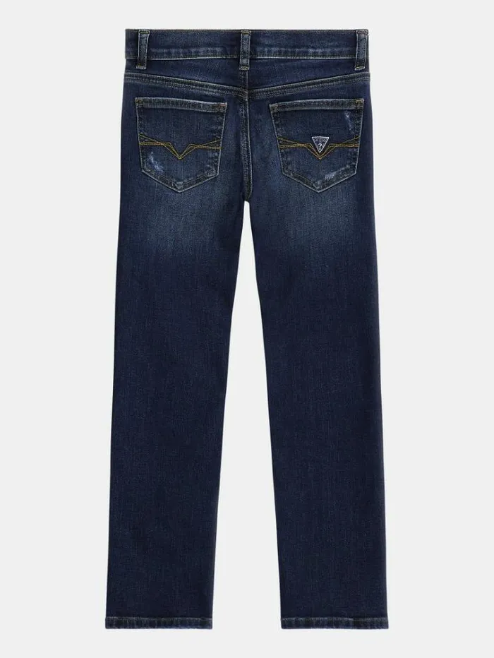 Kids Mid Rise Straight Denim Pant Blue Guess Trousers