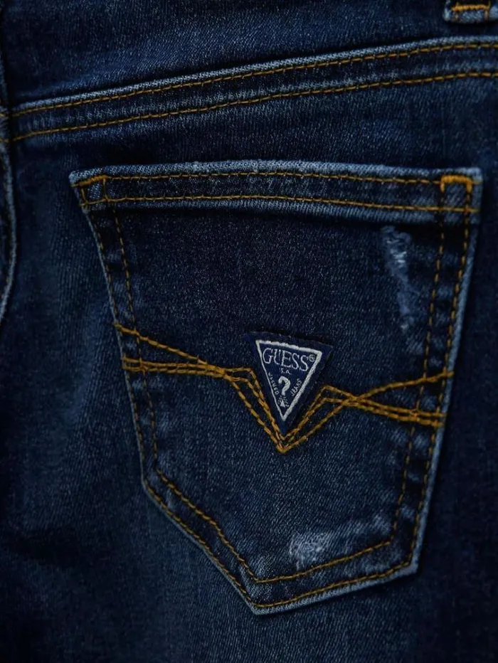 Kids Mid Rise Straight Denim Pant Blue Guess Trousers