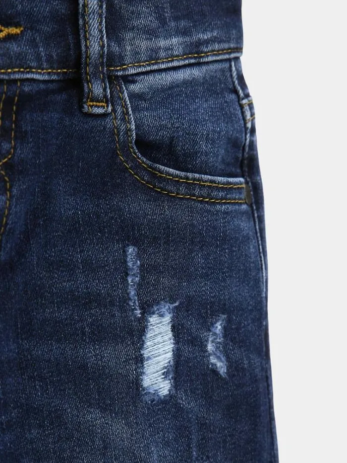 Kids Mid Rise Straight Denim Pant Blue Guess Trousers