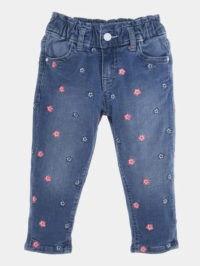 Kids Mid Rise Straight Denim Pant Blue Guess Trousers And Skirts