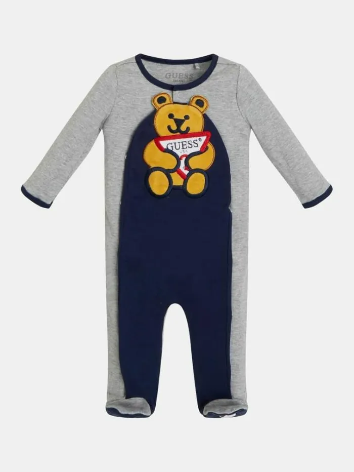 Kids Patch Front Logo Overall Grey Guess Onepiece Suits And Sets