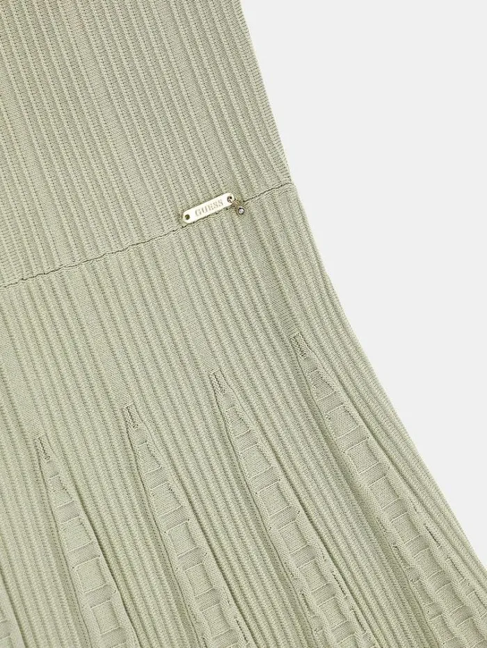 Kids Pleated Sweater Dress Light Green Guess Dresses