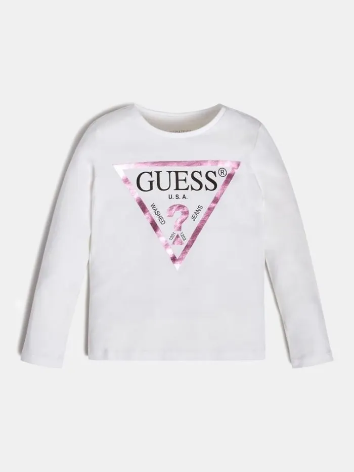 Kids Print Tshirt White Guess Tops And Tshirts