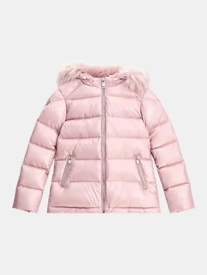 Kids Real Down Puffer Pink Guess Coats And Jackets