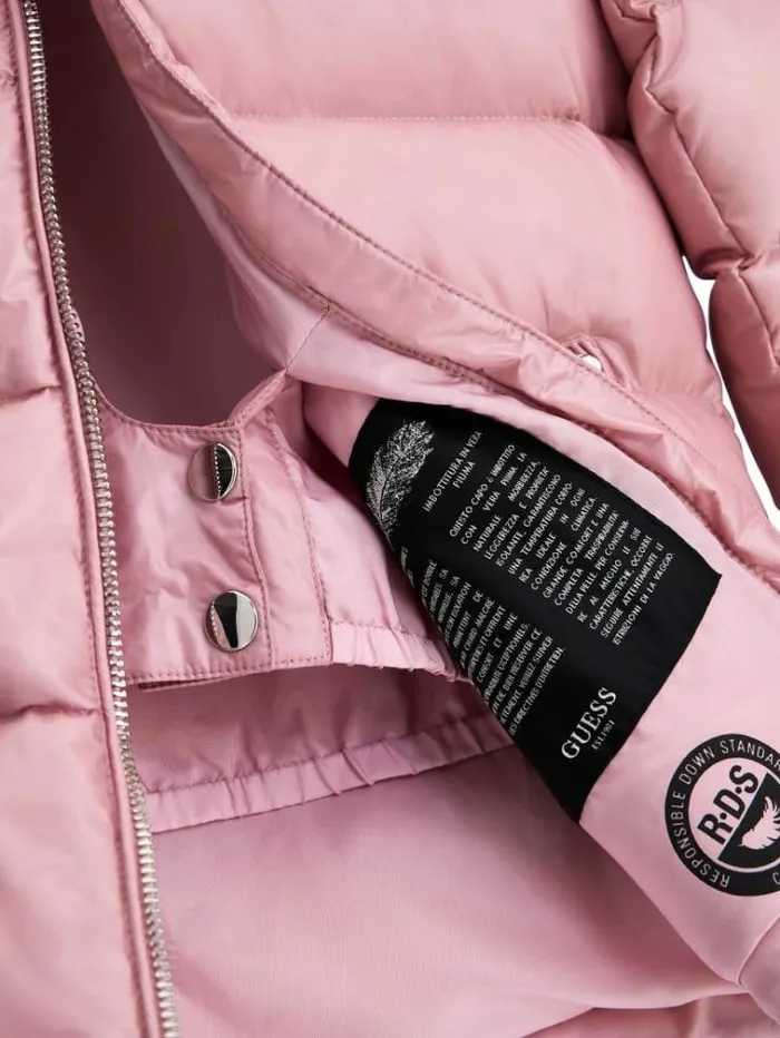 Kids Real Down Puffer Pink Guess Coats And Jackets
