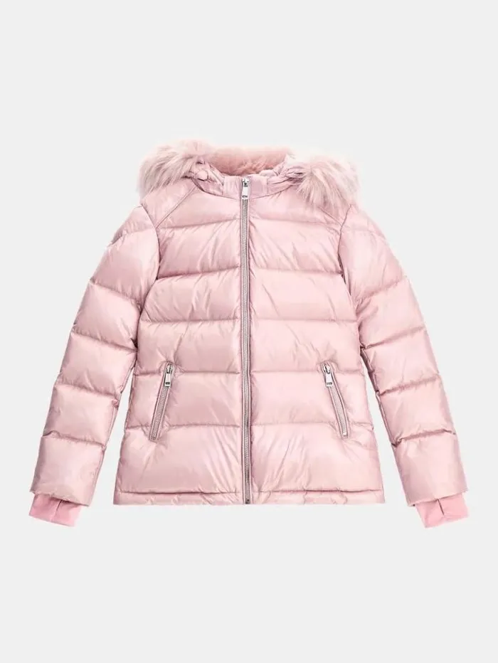 Kids Real Down Puffer Pink Guess Coats And Jackets