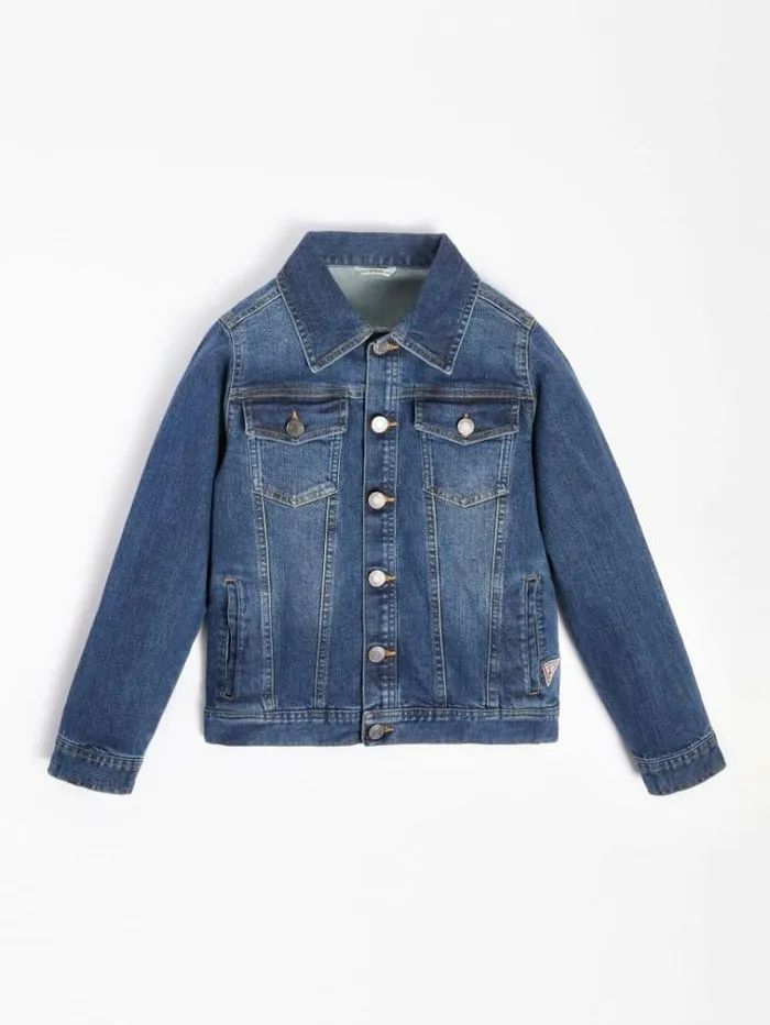 Kids Regular Fit Denim Jacket Blue Guess Coats And Jackets