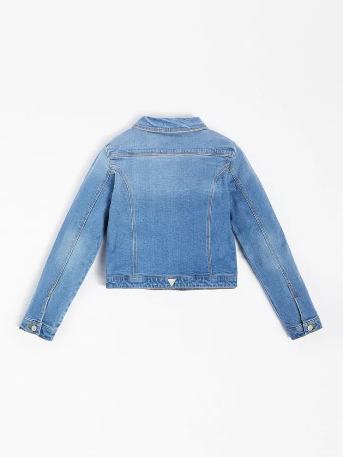Kids Regular Fit Denim Jacket Light Blue Guess Coats And Jackets