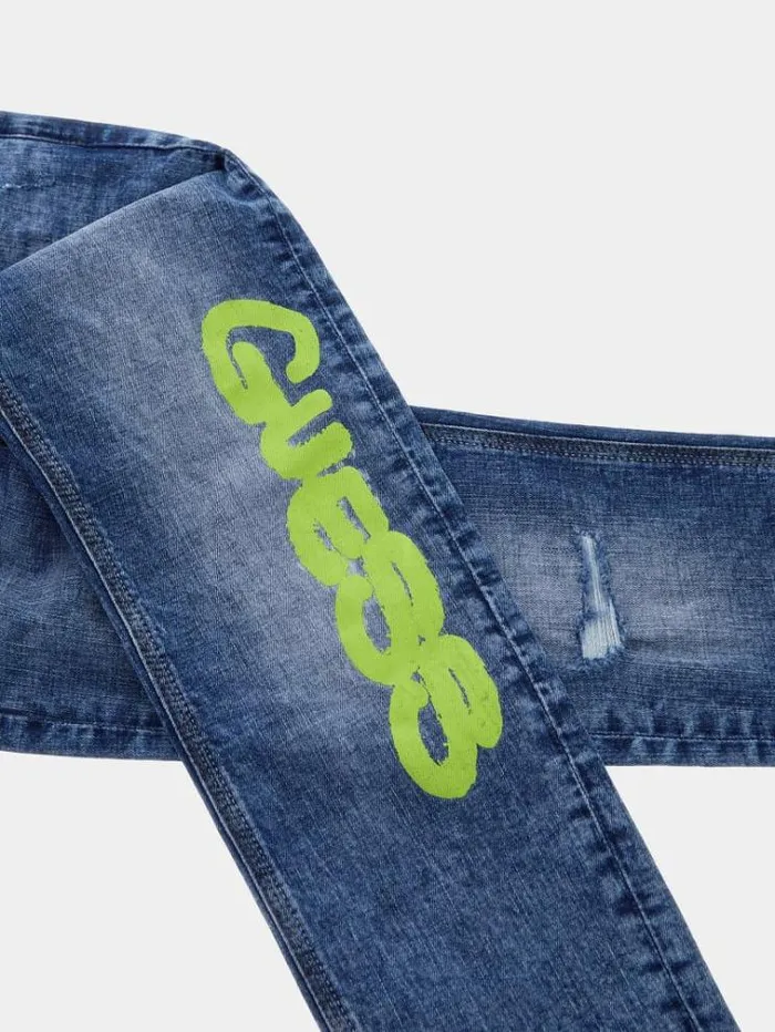 Kids Relaxed Denim Pants Light Blue Guess Trousers