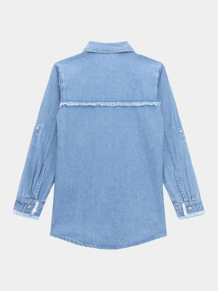 Kids Rhinestones Shirt Blue Guess Tops And Tshirts