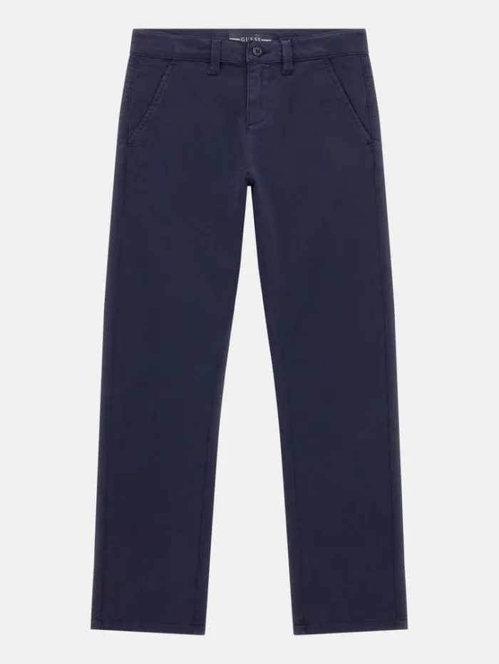 Kids Sateen Chino Pant Blue Guess Trousers