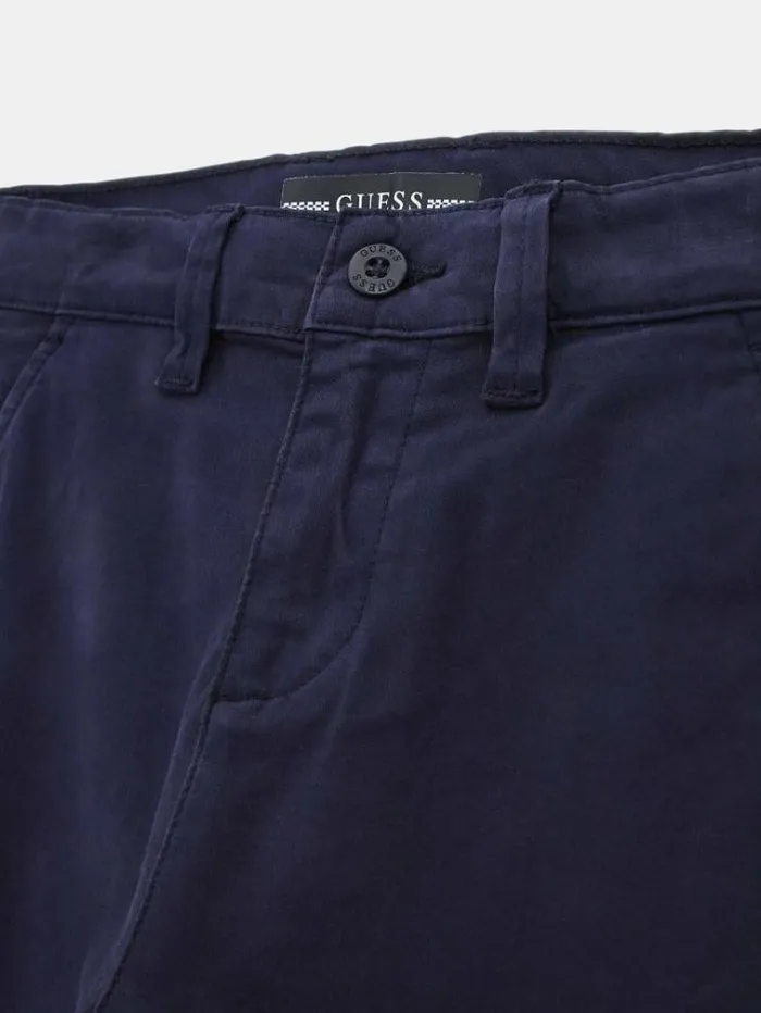 Kids Sateen Chino Pant Blue Guess Trousers