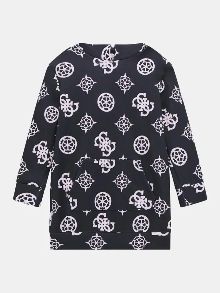 Kids Scuba All Over Peony Logo Dress Black Multi Guess Dresses