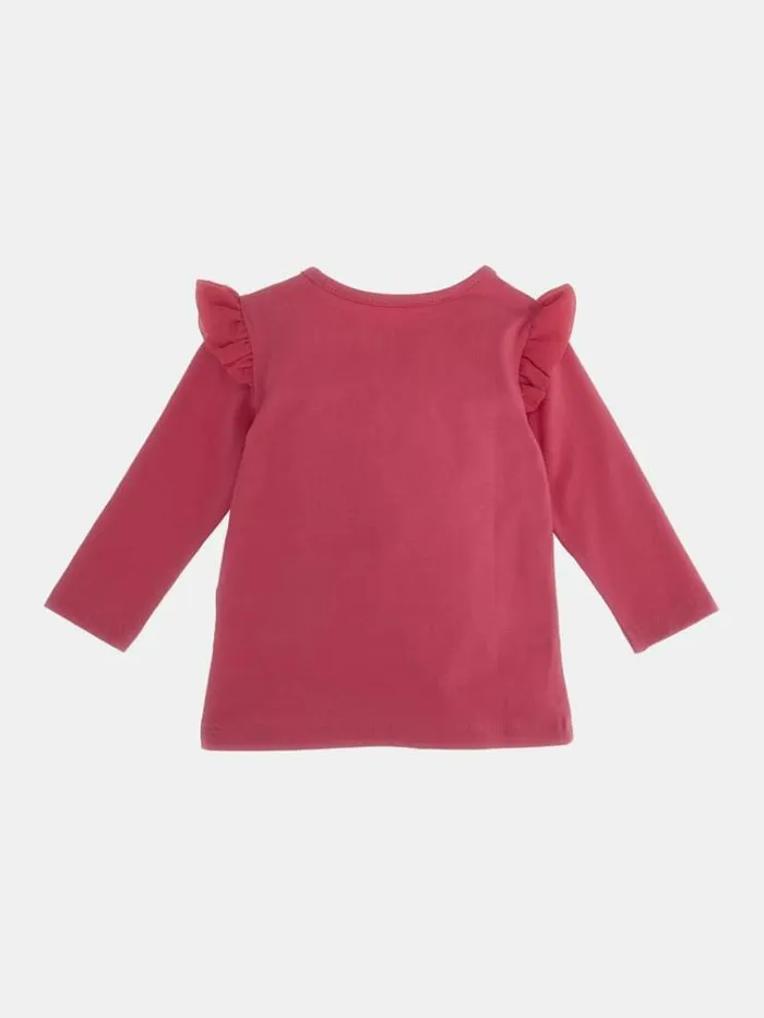 Kids Sequins Triangle Logo Tshirt Fuchsia Guess Tops And Tshirts