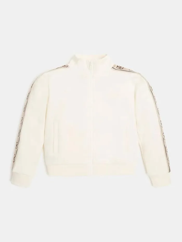 Kids Side Logo Tape Scuba Sweatshirt White Guess Knitwear And Sweatshirts