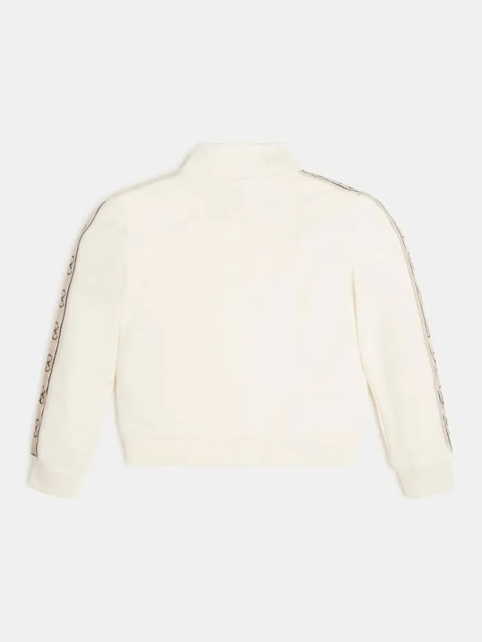 Kids Side Logo Tape Scuba Sweatshirt White Guess Knitwear And Sweatshirts