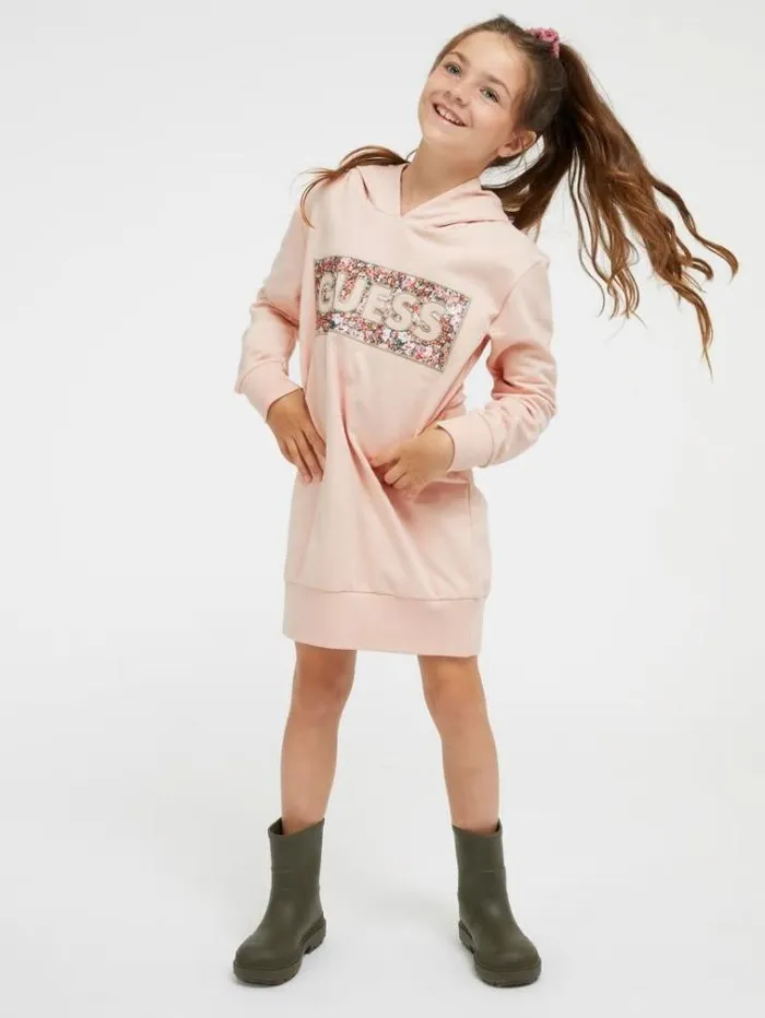 Kids Sweatshirt Dress Pink Guess Dresses