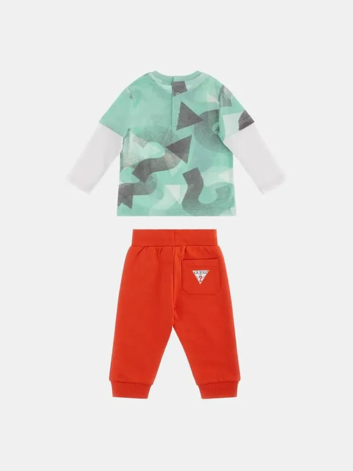 Kids Tshirt And Pants Active Set Green Multi Guess Onepiece Suits And Sets