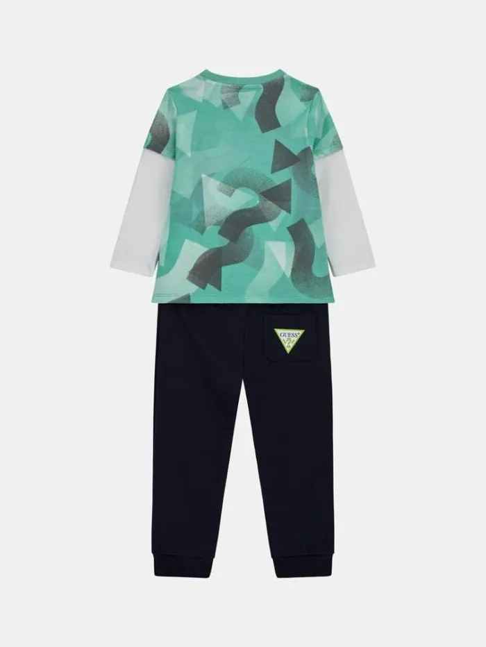 Kids Tshirt And Pants Active Set Green Multi Guess Sets And Coords