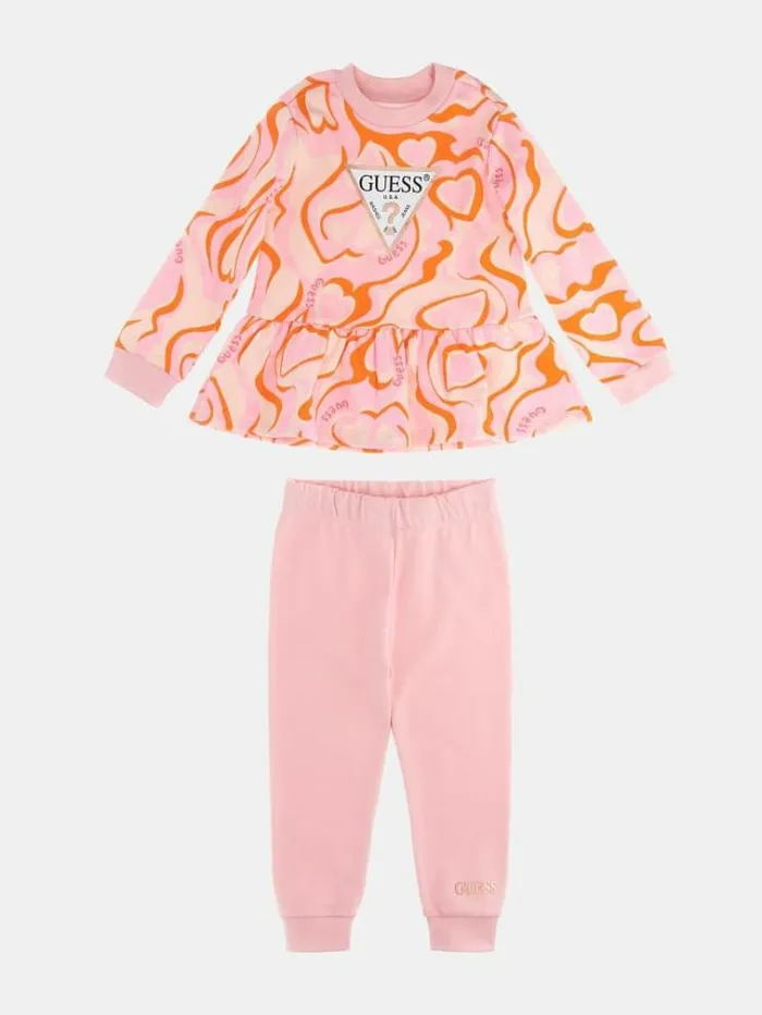 Kids Tshirt And Pants Active Set Multi Pink Guess Sets And Coords