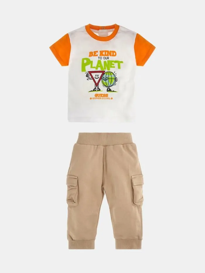Kids Tshirt And Pants Set White Guess Onepiece Suits And Sets